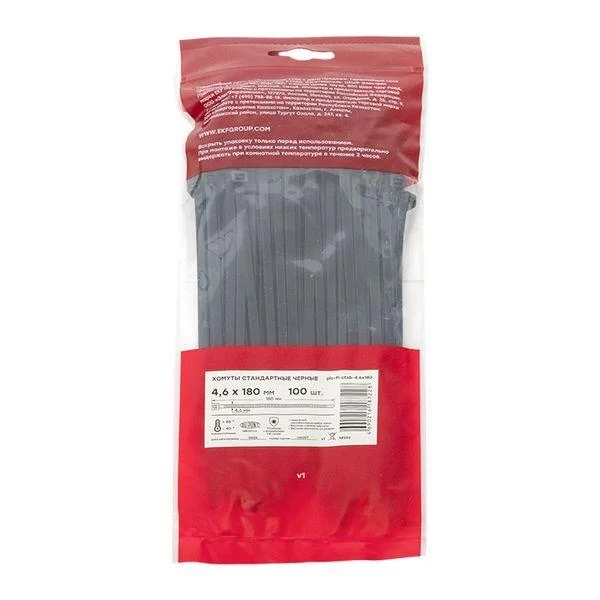 Хомут P6.6 4.6х180 FlexLock стандартный черн. (уп.100шт) PROxima EKF plc-fl-ctsb-4.6x180