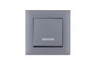 Выключатель 1-клав. с подсветкой Karea RIZZ STAR сер. Makel 88065021
