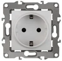 Розетка 1-м СП Эра12 12-2102-01 16А IP20 16AX 250В 2P+E Schuko защ. шторки механизм бел. Эра Б0014687