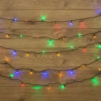 Гирлянда светодиодная "Твинкл Лайт" 20м 160LED мультиколор 10Вт 220-240В IP20 с контроллером 8 режимов провод ПВХ темн. зел. Neon-Night 303-119