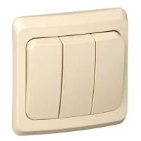 Выключатель 3-кл. СП Этюд 10А IP20 крем. SE BC10-003K