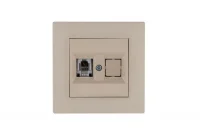 Розетка компьютерная CAT 5+гнездо Karea RIZZ крем Makel 88010035