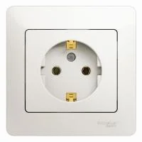 Розетка 1-м СП Glossa 16А IP20 с заземл. в сборе перламутр. SE GSL000642