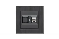 Розетка компьютерная CAT 5+гнездо Karea LINE STAR дым. металлик Makel 86050035