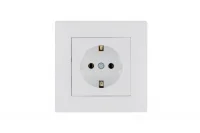 Розетка 1-м керамика Karea RIZZ с заземл. бел. Makel 88001008