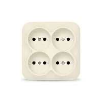 Розетка 4-м ОП 10А IP20 квадрат. без заземл. сл. кость IONICH 1453