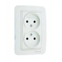 Розетка 2-м СП Lillium 16А IP20 без заземл. бел./бел. Makel 70017