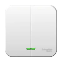Выключатель 2-кл. ОП Blanca 6А IP20 (сх. 5) 250В с подсветкой с металлич. пластиной бел. SE BLNVA065121