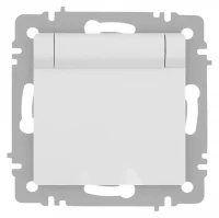 Розетка 1-м СП Accent 6-203-01М 16А IP20 250В 2P+E Schuko с крышкой бел. матов. Intro Б0063713