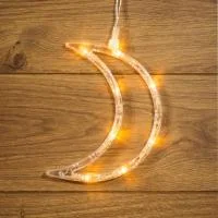 Фигура светодиодная "Месяц" 185х145х10мм 8LED тепл. бел. 1Вт 4.5В IP20 на присоске с подвесом элементы питания 3хAAA (в компл.) Neon-Night 501-014
