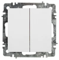 Переключатель 2-кл. СП Accent 6-107-01 10А IP20 250В AL/CU бел. Intro Б0063554