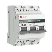 Выключатель автоматический модульный 3п B 40А 4.5кА ВА 47-63 PROxima EKF mcb4763-3-40B-pro
