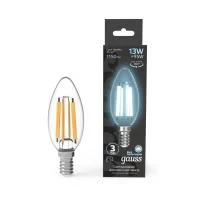 Лампа светодиодная филаментная Black Filament 13Вт свеча 4100К нейтр. бел. E14 1150лм GAUSS 103801213