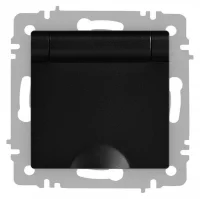 Розетка 1-м СП Accent 6-203-05 16А IP20 250В 2P+E Schuko с крышкой антрацит Intro Б0063747