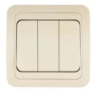 Выключатель 3-кл. 3п СП Mimoza 10А IP20 крем./крем. Makel 25091