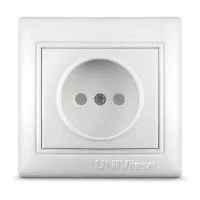 Розетка 1-м СП Севиль 16А IP20 без заземл. защ. шторки бел. UNIVersal С0047