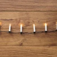 Гирлянда светодиодная "Свечи" 10м 50LED тепл. бел. 4Вт 220-240В IP20 провод ПВХ темн. зел. Neon-Night 303-085