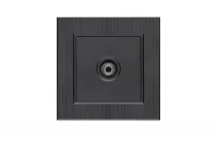 Розетка TV проходная Karea LINE STAR дым. металлик Makel 86050007