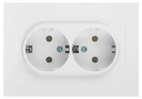 Розетка 2-м СП Accent 6-205-01 16А IP20 250В 2P+E Schuko AL/CU бел. Intro Б0063485