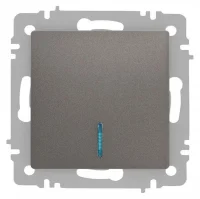 Выключатель 1-кл. СП Accent 6-102-09 10А IP20 250В с подсветкой AL/CU титан Intro Б0063460