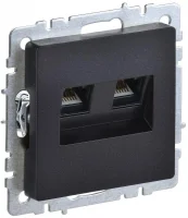Розетка компьютерная двойн. СП RJ45 кат.5E BRITE РК10-2-БрЧ механизм черн. IEK BR-K20-1-K02