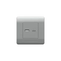 Розетка USB NEW3-E тип A+C 5В/2.1А серебр. CHINT 431451