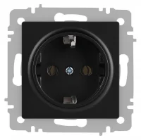 Розетка 1-м СП Accent 6-202-05 16А IP20 250В 2P+E Schuko антрацит Intro Б0063693