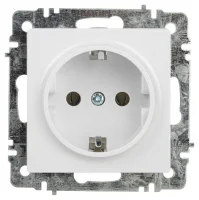 Розетка 1-м СП Accent 6-202-01 16А IP20 250В 2P+E Schuko AL/CU бел. Intro Б0063678