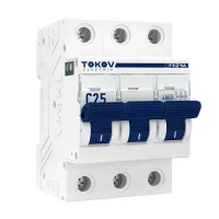 Выключатель автоматический модульный 3п C 25А 6кА PRIZMA TOKOV Electric TKE-PZ60-MCBI-3-25-C