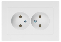 Розетка 2-м СП Accent 6-204-01 16А IP20 250В 2P AL/CU бел. Intro Б0063447