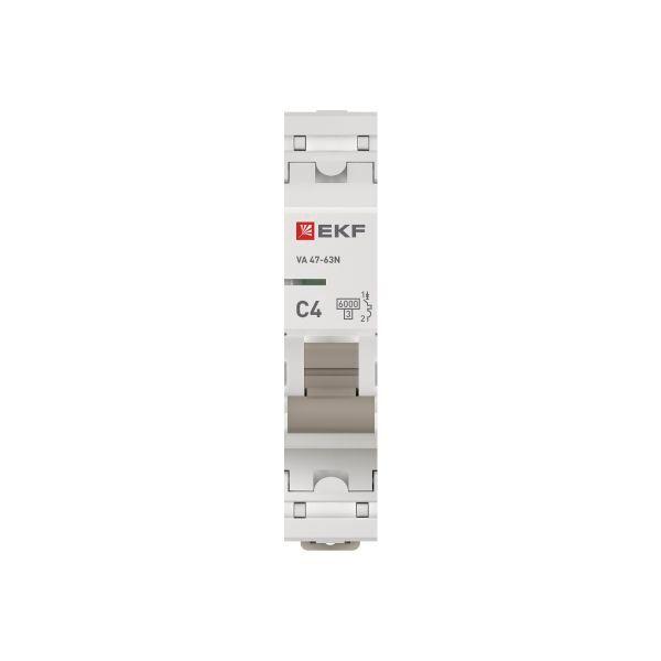 Выключатель автоматический модульный 1п C 4А 6кА ВА 47-63N PROxima EKF M636104C