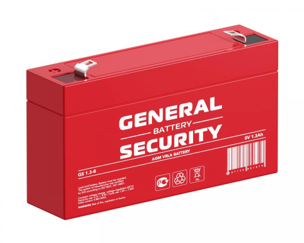 Аккумулятор 6В 1.3А.ч General Security GS1.3-6