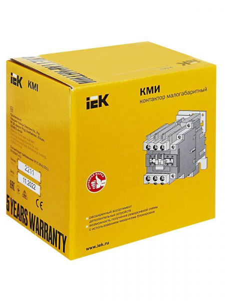 Контактор КМИ-49512 95А 400В/AC3 1HО 1H3 IEK KKM41-095-400-11