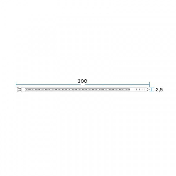 Хомут кабельный 2.5х200 нейл. бел. (уп.100шт) Rexant 07-0200-4