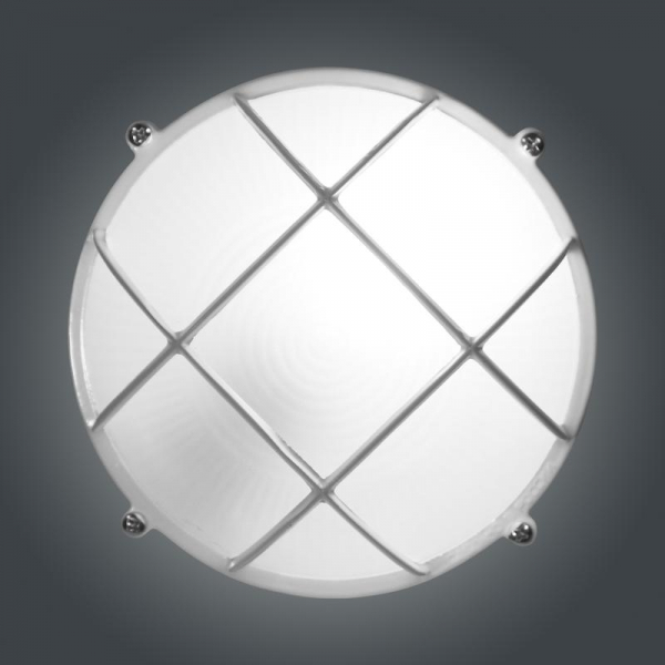 Светильник "Банник" 1302 НПП 03-60-014 1х60Вт E27 IP65 круг малый корпус с решеткой бел. Элетех 1005500936