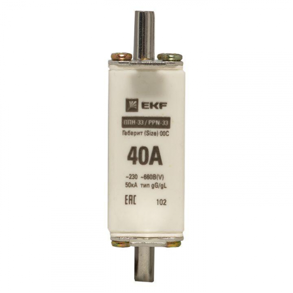 Вставка плавкая ППН-33 100/40А габарит 00C PROxima EKF fus-33/100/40