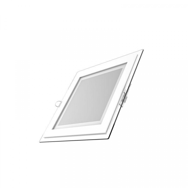 Светильник светодиодный Glass 18Вт 3000К IP20 1390лм 220-240В ДВО квадрат с декоративн. стеклом бел. GAUSS 948111118