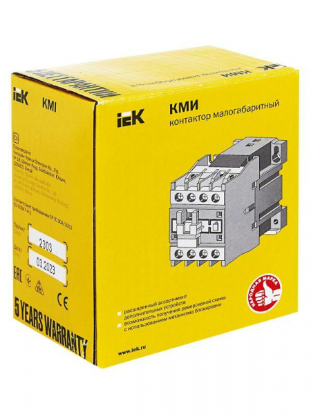 Контактор КМИ-22510 25А 24В/АС3 1НО IEK KKM21-025-024-10
