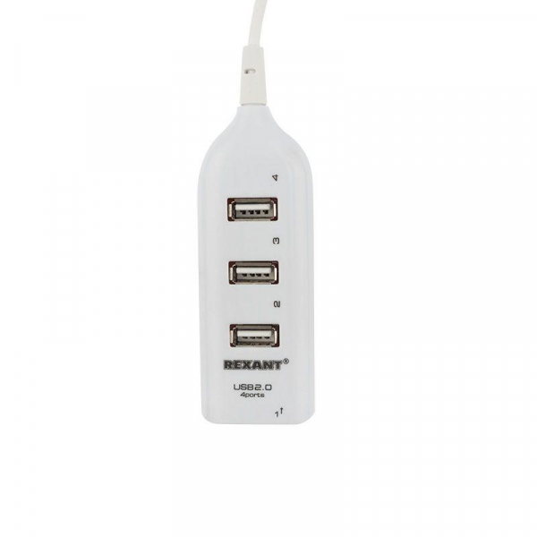 Разветвитель USB 2.0 на 4 порта бел. Rexant 18-4105-1