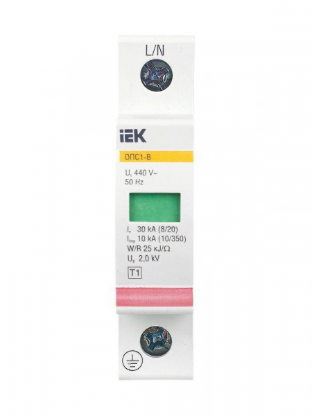Ограничитель перенапряжения ОПС1-B 1P IEK MOP20-1-B