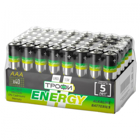 Элемент питания алкалиновый AAA/LR03 LR03-40 bulk Eco (уп.40шт) Трофи Б0027812
