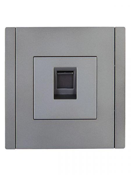 Розетка компьютерная RJ45 кат.5E FORTE&PIANO FP532 сталь IEK FP-K10-1-K46