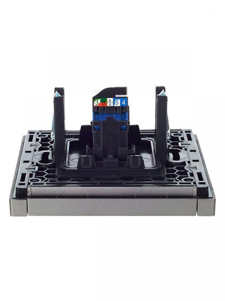 Розетка компьютерная RJ45 кат.6 FORTE&PIANO FP531 сталь IEK FP-K10-2-K46