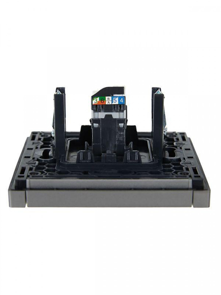 Розетка компьютерная RJ45 кат.5E FORTE&PIANO FP532 сталь IEK FP-K10-1-K46