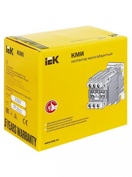 Контактор КМИ-46512 65А 230В/АС3 1НО 1НЗ IEK KKM41-065-230-11