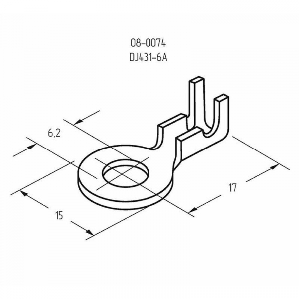 Наконечник кольцевой (НК d6.2мм) 0.5-0.8кв.мм (DJ431-6A) REXANT 08-0074