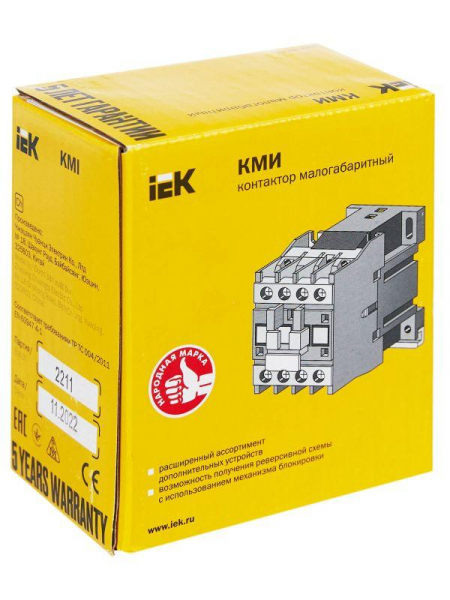 Контактор КМИ-11810 18А 24В/АС3 1НО IEK KKM11-018-024-10