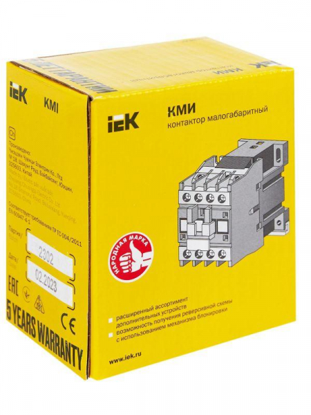 Контактор КМИ-11210 12А 24В/АС3 1НО IEK KKM11-012-024-10