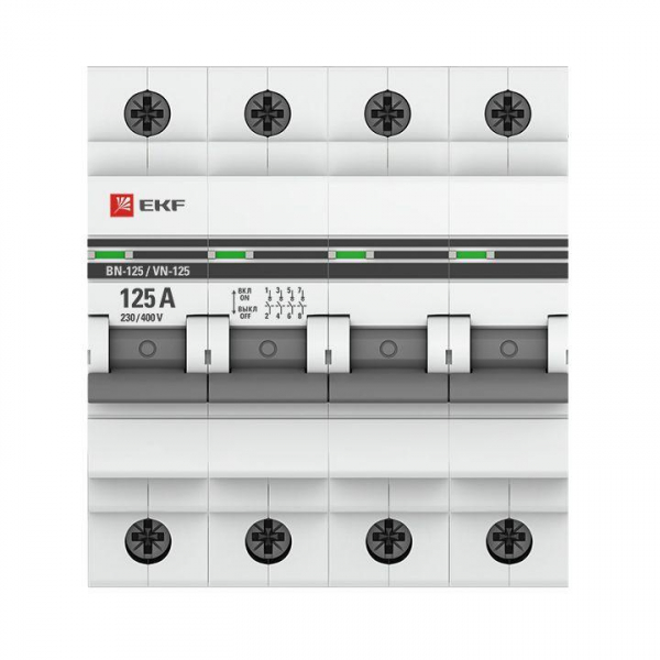 Выключатель нагрузки 4п 125А ВН-125 PROxima EKF SL125-4-125-pro