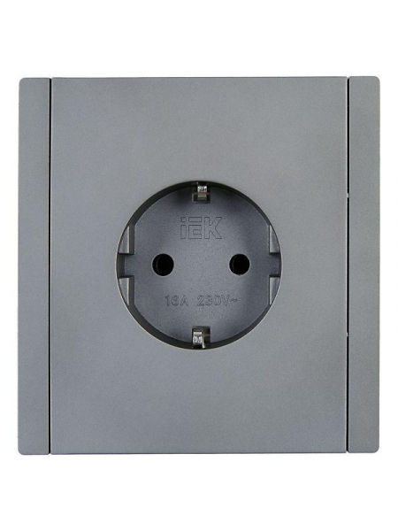 Розетка СП FORTE&PIANO FP516 16А с заземл. без защ. шторок винт. крепл. сталь IEK FP-R11-16-K46